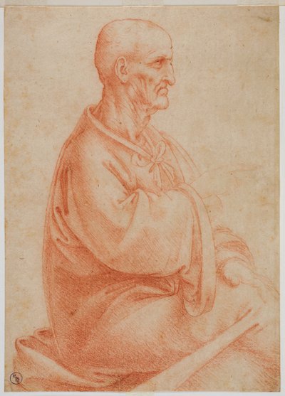 Old Man Sitting Seen from the Side by Francesco Melzi